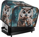 4 Slice Toaster Cover with Pocket Universal Size Toasters Dusts Covers Animal Cute Owl Bread Machine Cover & Protection Bread Machine Protector Small Kitchen Appliance Covers