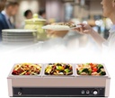 110V 1500W Commercial Countertop Steam Table Catering Food Warmer,3-Pan Professional Stainless Steel Electric Steam Warmer for Catering and Restaurants