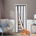 Reversible Left or Right Side Opening Insulated Door Curtain, Keep Cold Out Thermal Magnetic Door Screen Cover Auto Closer for Kitchen, Bedroom, Air Conditioner Room, Fits Doors up to 36" x 82",Black