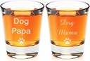 Gog Papa and Dog Mama Engraved Fluted Shot Glass