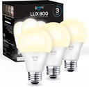Geeni Smart LED Light Bulb 3 Pack A19 WiFi Dimmable Soft White 800 Lumens, Works with Alexa & Google Assistant, Voice Control, Energy Efficient Smart Bulbs