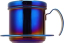 Coffee Drip Filter Pot Stainless Steel Vietnamese Coffee Maker Pot Coffee Drip Brewer for Home Kitchen Office Outdoor(blue)