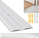 Aluminum Door Threshold - 36" L x 3" W 2PCS Exterior Door Threshold with Pre Drilled Holes and Expansion Screws, Non-Slip Fluted Saddle Threshold Flat Profile Threshold, Prevent Dust & Airflow
