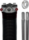 Garage Door Torsion Spring (234 x 1.75 x 35) | 1" Steel Bearing + Pair of Winding Bars | Left Hand Wound Replacement (Right Side) (Cone Color: Black)