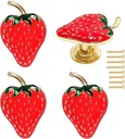 Cabinet Knobs Strawberry Knobs, 4 Pcs Creative Fruit Shape Handle Decorative Furniture Door Pull for Cabinet Wardrobe Drawer Bedside Table