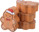 DOITOOL 4 Pcs Christmas Cookie Jar Metal Gingerbread Cookie Containers Reusable Tinplate Candy Boxes for Xmas Holiday Parties Gift Giving