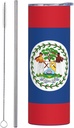 20ozBelize Flag stainless steel straw lid cup, double-layer stainless steel, can be drunk directly or with a straw
