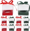 Alipis 24pcs Clear Cupcake Boxes: Individual Muffins Cupcake Holders - Single Bakery Boxes - Homemade Pastry Dessert Containers With Ribbon