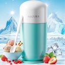 Secura Mini Ice Cream Maker for Gelato, Sorbet, Frozen Yogurt, 0.4QT Automatic Electronic Gelato Maker with Mixing Spoon & Recipe Book, Quick Homemade & Great Gift,Aqua