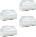 OUNONA Decorative Cake Roll Box Set 4pcs Tall Cake Boxes with Window Cupcake Container Portable Holder for Events