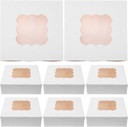 20pcs Cake Boxes Window Lid Storage Box for Baked Goods Treats Pastry Cake Carrier
