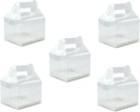 LIFKOME 5pcs Clear Cupcake Boxes with Handle Transparent Cake Packaging for Easy Carrying Display Premium for Bakeries Parties and Events