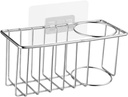 STOBAZA Stainless Steel Sink Organizer Sponge Holder Brush Drainer Rack Kitchen Hanging Basket Water-resistant Easy to Install