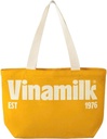 Vinamilk Canvas Tote Bag - Reusable Handbag with Polyester Lining, Stylish for Everyday Use (Yellow)