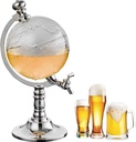 1.5L Whiskey Decanter Globe World Wine Dispenser Liquor Scotch Wine Spirits Rum Vodka Tea Home Bar Teahouse KTV