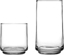 Anchor Hocking Finlandia Drinking Glasses, 16 Piece Set, (8) 12 Ounce, (8) 16 Ounce, Clear Glass