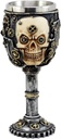 Ebros Gift Victorian Sci Fi Silver Junkyard Geared Steampunk Mechanical Gearwork Clockwork Skull Face Wine Goblet Drink Chalice Cup Figurine 6oz