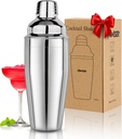 Cocktail Shaker 25oz Martini Shaker Drink Shaker Bar tools with Built-In Strainer for Bartender, Professional 18/8 Stainless Steel Margarita Mixer for Mixed Drinks
