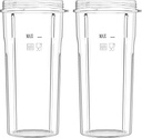 2 * 24oz (2.5 cups) Larger blender Cups Replacement, Compatible with ABULER Smoothie Blender 900W