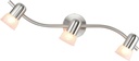XiNBEi Lighting Track Lighting, 3 Light Wave Track Light with Glass Modern Ceiling Light Bar Brushed Nickel for Kitchen & Dining Room XB-TR1238-3-BN