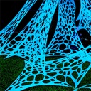 700 Sqft Glow-in-The-Dark Giant Spider Web Halloween Outdoor Decoration, Giant Outdoor Spider Decorations Set, with 3 Blacklight (24FT x 4FT)(White)