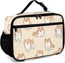 Shiba Inu Reusable Lunch Box Insulated Lunch Bag Cooler Bag Lunchbox Meal Food Container Tote Bag for Women Kids Girls Boy School Camping Hiking Picnic Beach Travel