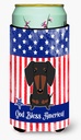 Caroline's Treasures BB3127TBC Patriotic USA Dachshund Black Tan Tall Boy Hugger Can Cooler Sleeve Hugger Machine Washable Drink Sleeve Hugger Collapsible Insulator Beverage Insulated Holder