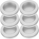 OUNONA 6-Piece Round Tinplate Can Set with Window Small Storage Tins with Lids for Candy and Cookie Organization for Home and Holiday Decor