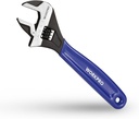 WORKPRO 8-Inch Adjustable Wrench, Cr-V Steel Wide Jaw Black Oxide Wrench, Metric & SAE Scales, for Home, Garage, Workshop and DIY
