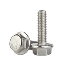 M6 x 16mm Flanged Hex Head Bolts Flange Hexagon Screws, Stainless Steel A2, DIN 6921, 25 PCS