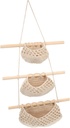 KICHOUSE Macrame Hanging Fruit Bag Handwoven Cotton Net Storage Basket Wall Hanging Vegetable Holder for Kitchen and Home Decor Lightweight Decorative Fruit Pouch