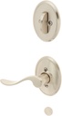 Schlage Lock Company F94ACC619WKFLH Satin Nickel Interior Pack Accent Lever Left Handed Dummy Interior Pack with Deadbolt Cover Plate and Decorative Wakefield Rose