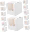 40Pcs White Cupcake Boxes with Window Lids and Inserts Individual Cake Containers for Cupcakes Muffins and Pastries Portable Carrier for Weddings Birthdays and Showers