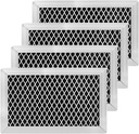 WB02X11124 JX81J Microwave Recirculating Charcoal Filter - Real Activated Carbon Filter - Thickened Aluminum Frame for GE Microwave Charcoal Filter WB06X10823 4 Pack