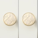 2 Pack Round Yellow Pearl Gold Cabinet Knobs, 1.2" Brushed Gold, Classic Modern Style, Drawer & Cabinet Hardware
