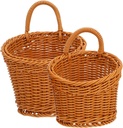 2pcs Large Woven Wall Hanging Baskets for Kitchen Storage Space Saving Organizer for Onions Garlic Ginger Rustic Fruit and Flower Storage Bins with Modern Minimalist Design