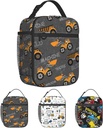 Lunch Bag Kids Construction Truck Tractor Insulated Lunch Box for Toddler Boys for School Leak Proof Reusable Meal Tote Bag for Kindergarten