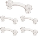 Franklin Brass Victorian (5-Pack) Cabinet Handles 3" Hole Center Clear Kitchen Drawer Pulls Dresser, Furniture Hardware PN0300-CLR-C1