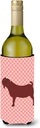 Caroline's Treasures BB7891LITERK Kalahari Red Goat Pink Check Wine Bottle Hugger Bottle Cooler Sleeve Hugger Machine Washable Collapsible Insulator Beverage Insulated Holder
