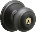Schlage Georgian Aged Bronze Steel Entry Lockset ANSI Grade 2 1-3/4 in.