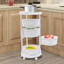 Gdrasuya10 Kitchen Cart with Storage Rotating Basket Vegetable Rack Multi-Layer Storage Shelves for Kitchen and Bedroom 4 Tier