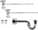 Westbrass Traditional Pedestal Lavatory Kit with Cross Handles, Polished Chrome, D1838L-26