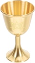 Vintage Brass Altar Goblet Cup Pentagram Triple Moon Design Unique Collectible Decor Tarot Divination Stable Footed Craftsmanship