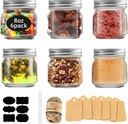 Rainforce Mason Jars 8oz with Silver Lids 6 Pack– Small Glass Jars with Lids, Wide Mouth Half Pint Canning for Food Storage, Jam, Honey, Spice, Candle, Overnight Oats & DIY Projects