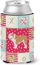 Caroline's Treasures CK5830CC English Bulldog #1 Love Can or Bottle Hugger, Red Cooler Washable Drink Sleeve Collapsible Beverage Insulated Holder, Can Hugger, Multicolor
