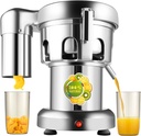 Commercial Juice Extractor, 110V 370W Heavy Duty Stainless Steel Constructed Centrifugal Juice Machine Electric Whole Vegetable & Fruit Juice Maker Squeezer for Fruit Vegetable 2800r/min