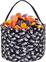 Halloween Trick or Treat Bag Fabric Tote Gift Candy Bag Pumpkin Stripe Halloween Party Favors