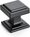 Home Expert Black Cabinet Knobs - 25 Pack Square Kitchen Drawer Knobs and Pulls - Matte Black Finish