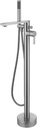 Freestanding Bathtub Faucet Tub Filler Brushed Nickel Floor Mount Brass Single Handle Bathroom Faucets with Hand Shower