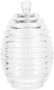 Transparent Honey Dispenser with Dipper Plastic Syrup Jar for Home Kitchen Compact Design Prevents Smell Pollution for Storing Honey and Dry Foods